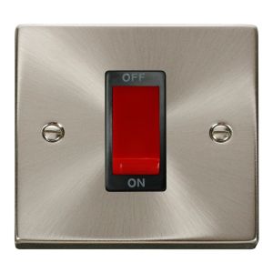 1 gang 45A DP switch - black inserts