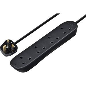 Extension lead 4 gang 5 metres black