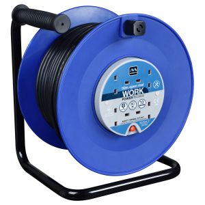 Large open extension reel 4 gang 50 metres