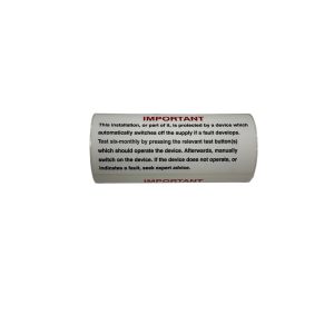 RCD test label - 130 x 60mm Pk100