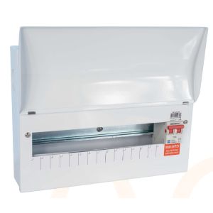 Consumer Unit - 100A Mains Switch 14 Way Metal Board