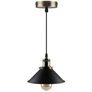 Decorative pendant E27 with shade black/bronze