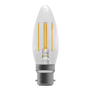 3.3W LED Filament Clear Candle Dimmable - BC, 2700K