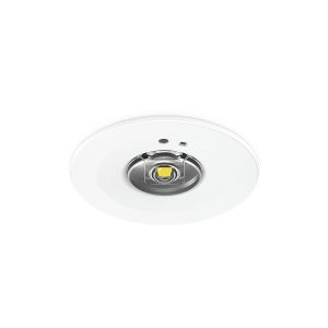 Emergency downlight recessed 1W 140lm IP20 OA/ER self test whi