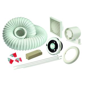 In-line LED shower light fan kit 100m + timer