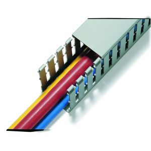 2 Metre PVC Slotted Panel Trunking - 25mm x 40mm