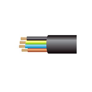 3184Y - Heavy Duty PVC Flex - Round - 0.75mm Conductor - 100m Drum - Black