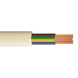 3183Y - Heavy Duty PVC Flex - Round - 2.5mm Conductor - 100m Drum - White